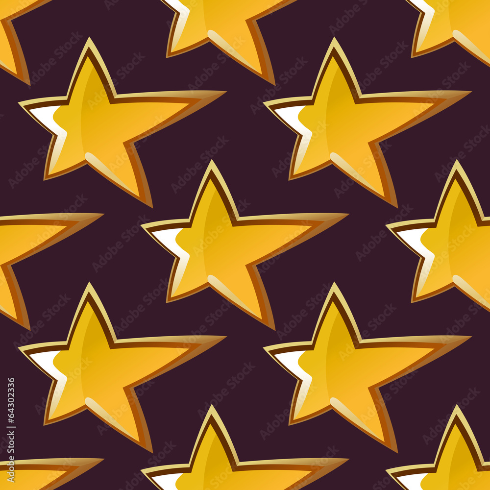 Obraz premium Golden shooting star seamless pattern