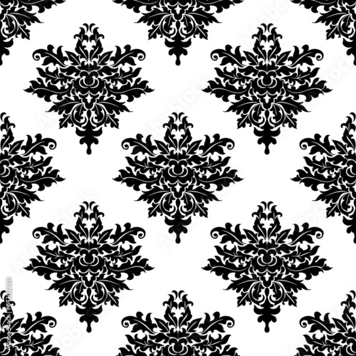 Floral seamless pattern with decorative elements