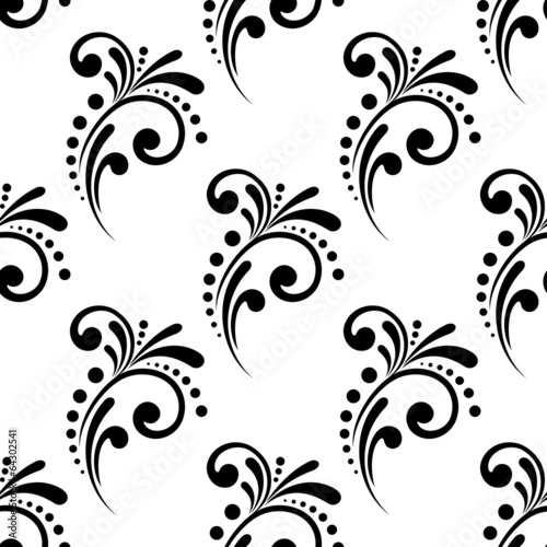Vintage scrolling floral seamless pattern