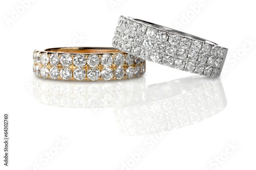 Cluster stack of diamond wedding engagment rings