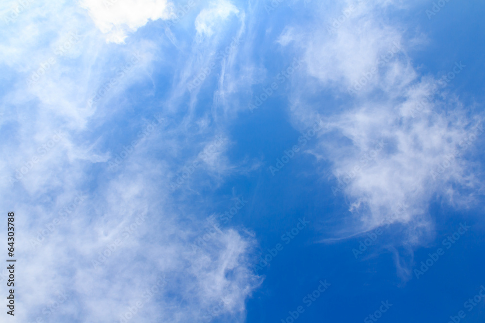 Distribution of white clouds on the clear blue sky for backgroun Distribution of white clouds on the clear blue sky for backgroun