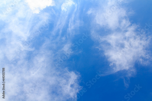 Distribution of white clouds on the clear blue sky for backgroun