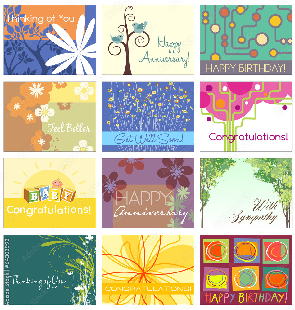 all occasion greeting card set 12 designs
