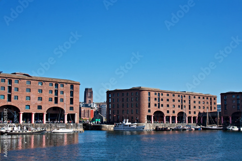 Albert Dock and Angkican Cathedral  Liverpool UK © sas