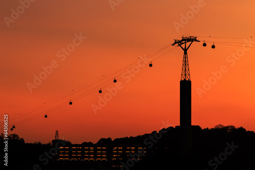 Harbor front cable car