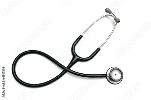 stethoscope on white background photo