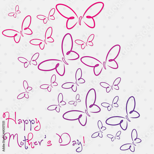 Happy Mother s Day butterfly card in vector format.