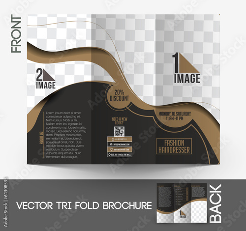 Fashion Hairdresser Tri-Fold Brochure Design.