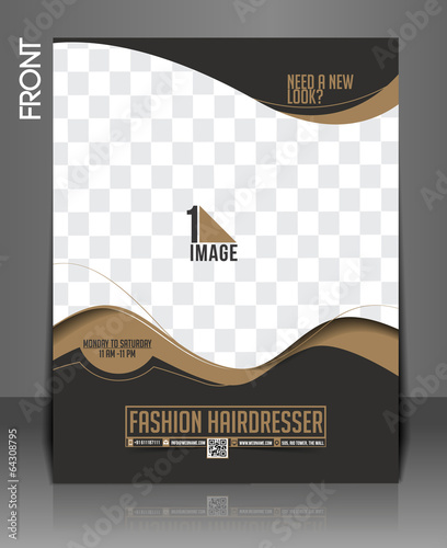 Fashion Hairdresser Front Flyer Design.