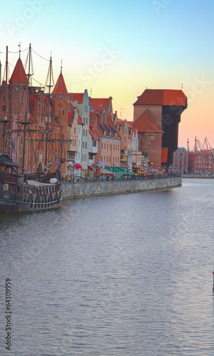 Old town over water, Gdansk