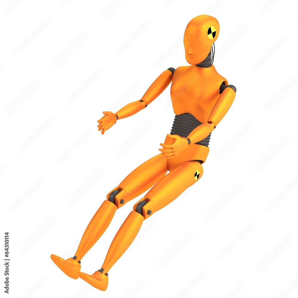 realistic 3d render of crash dummy - woman realistic 3d render of crash dummy - woman