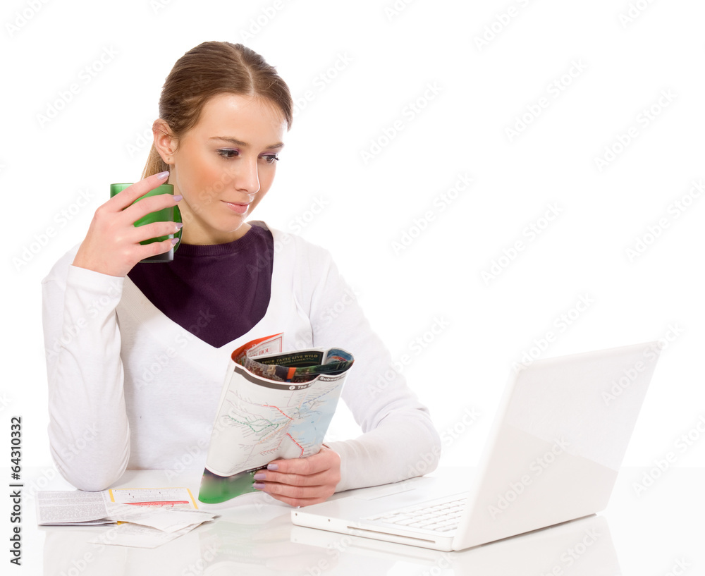 Portrait of beautiful business woman with laptop Portrait of beautiful business woman with laptop