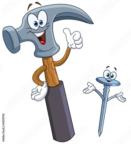 Hammer and nail cartoon