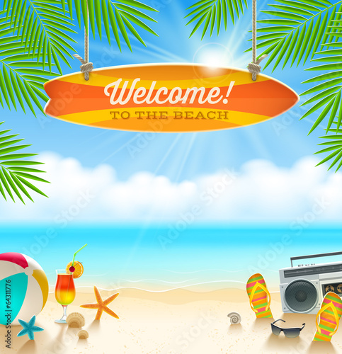 Summer holidays vacation - vector illustration