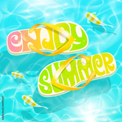 Flip-flop with summer greeting