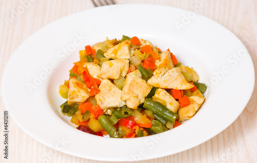 vegetables and chicken breast