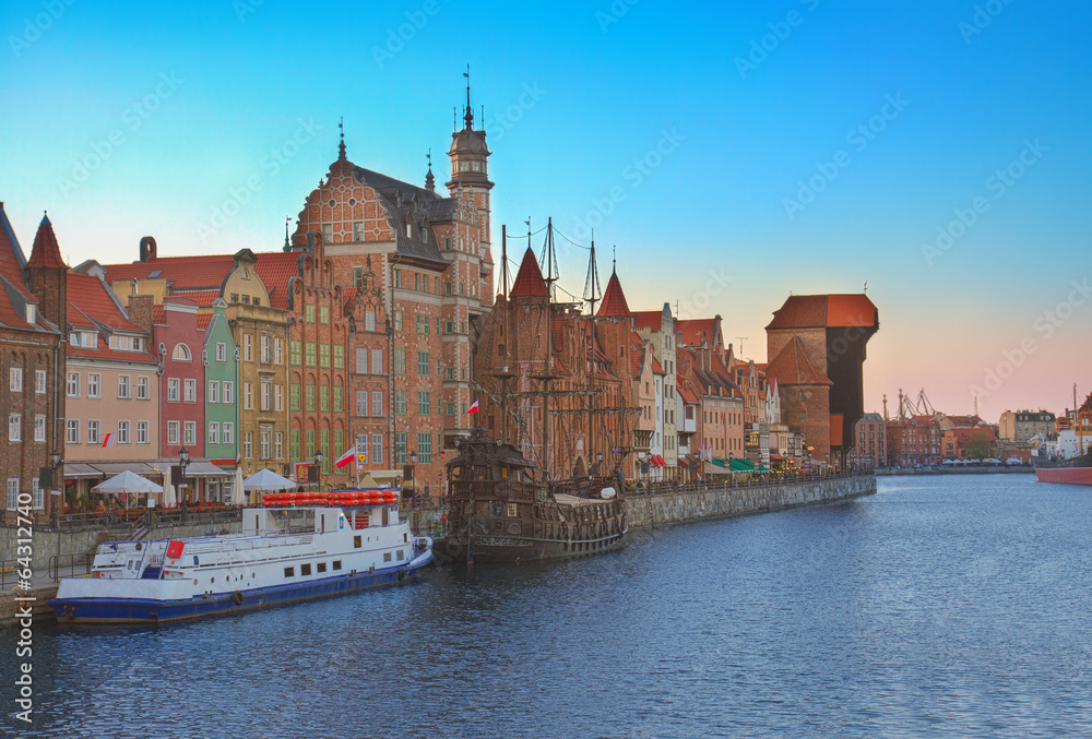 Old town over water, Gdansk