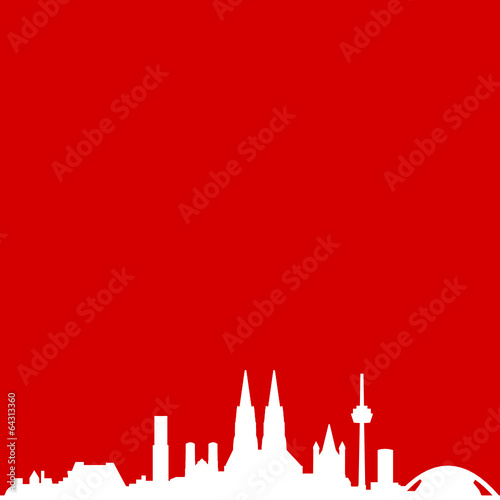 Skyline Köln rot