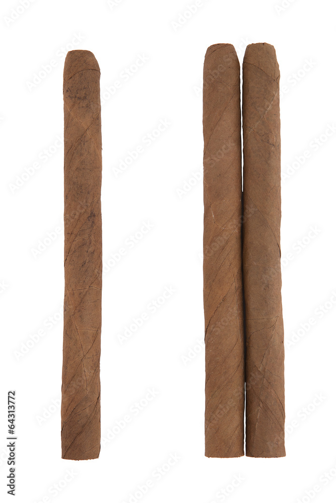 three cigars on a white background three cigars on a white background