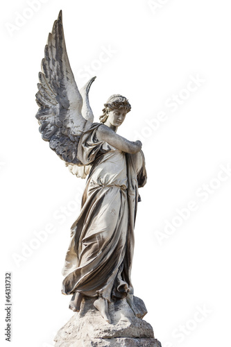 statue of the angel Isolated on white