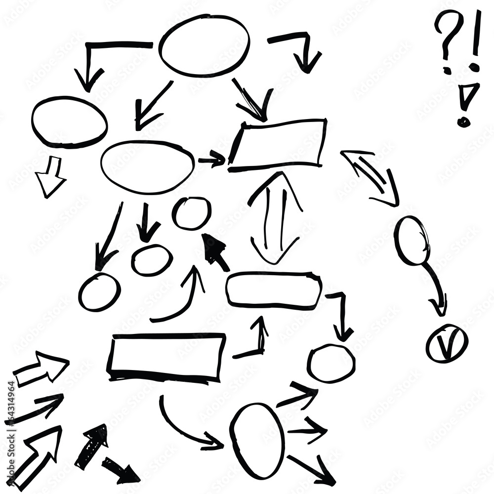 Set of hand drawn business elements, vector Set of hand drawn business elements, vector