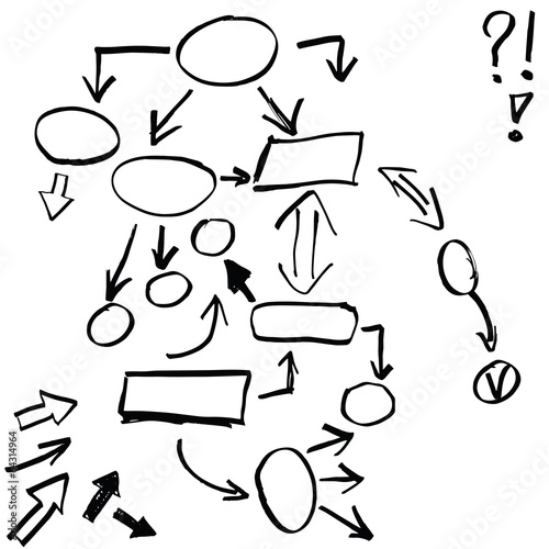 Set of hand drawn business elements, vector