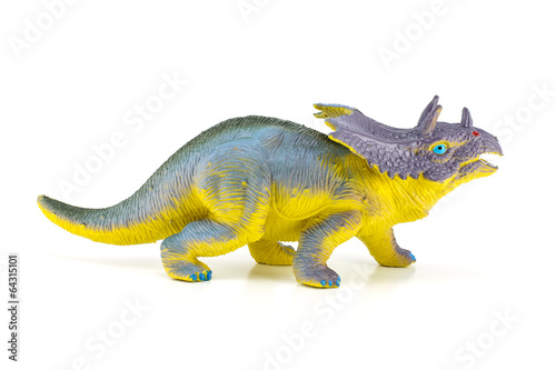 Triceratops dinosaurs toy isolated on white