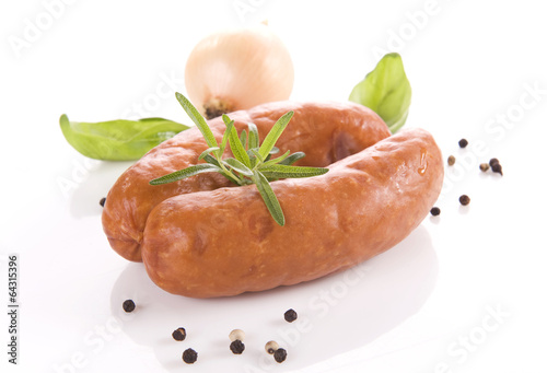 Sausage on white