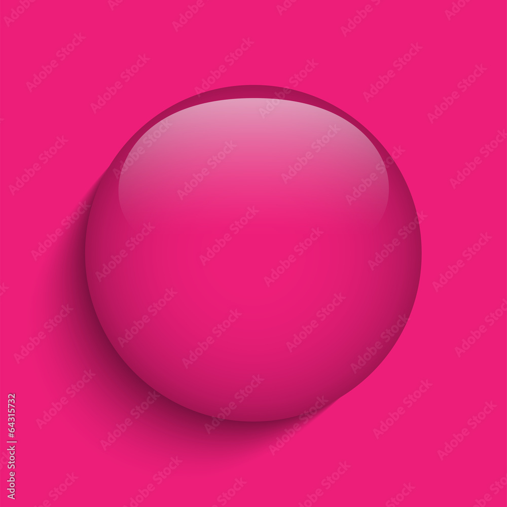 Pink Glass Circle Button Icon