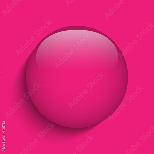 Pink Glass Circle Button Icon