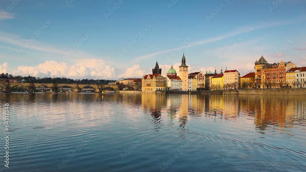 View from Strelecky island of Charles Bridge in Prague View from Strelecky island of Charles Bridge in Prague