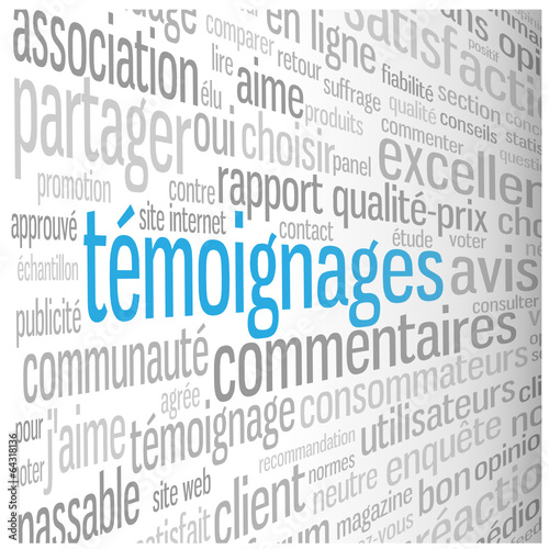 Nuage de Tags "TEMOIGNAGES" (avis choix utilisateurs clients)