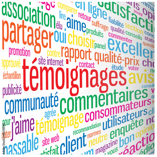 Nuage de Tags TEMOIGNAGES (avis choix clients vote utilisateurs)