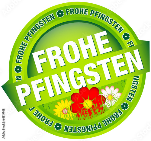 Button Banner "Frohe Pfingsten" grün/rot