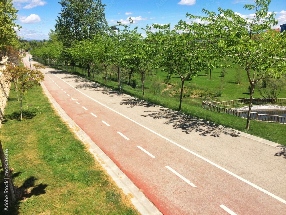 Park with bike road