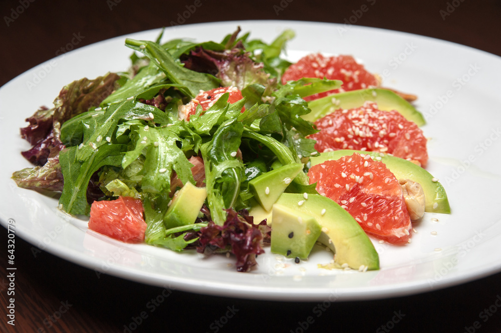 The menu photo - salad with avocado and grapefruit The menu photo - salad with avocado and grapefruit
