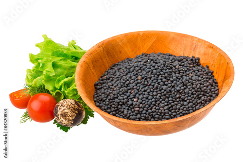 Black raw lentils