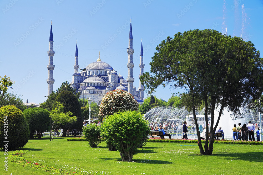 View of the Sultanahmet Mosque in Istanbul