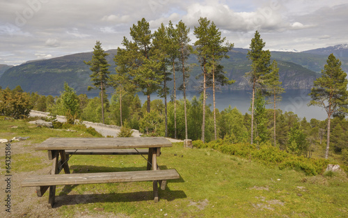 Innvikfjord, Fjord, Rastplatz, Pause, Sommer, Norwegen photo