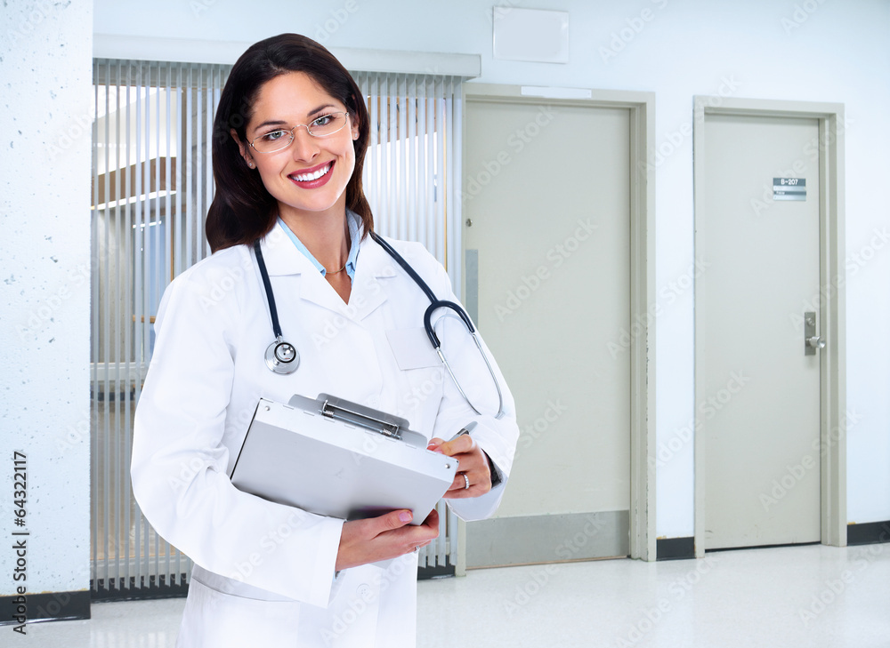 Smiling medical doctor woman. Smiling medical doctor woman.