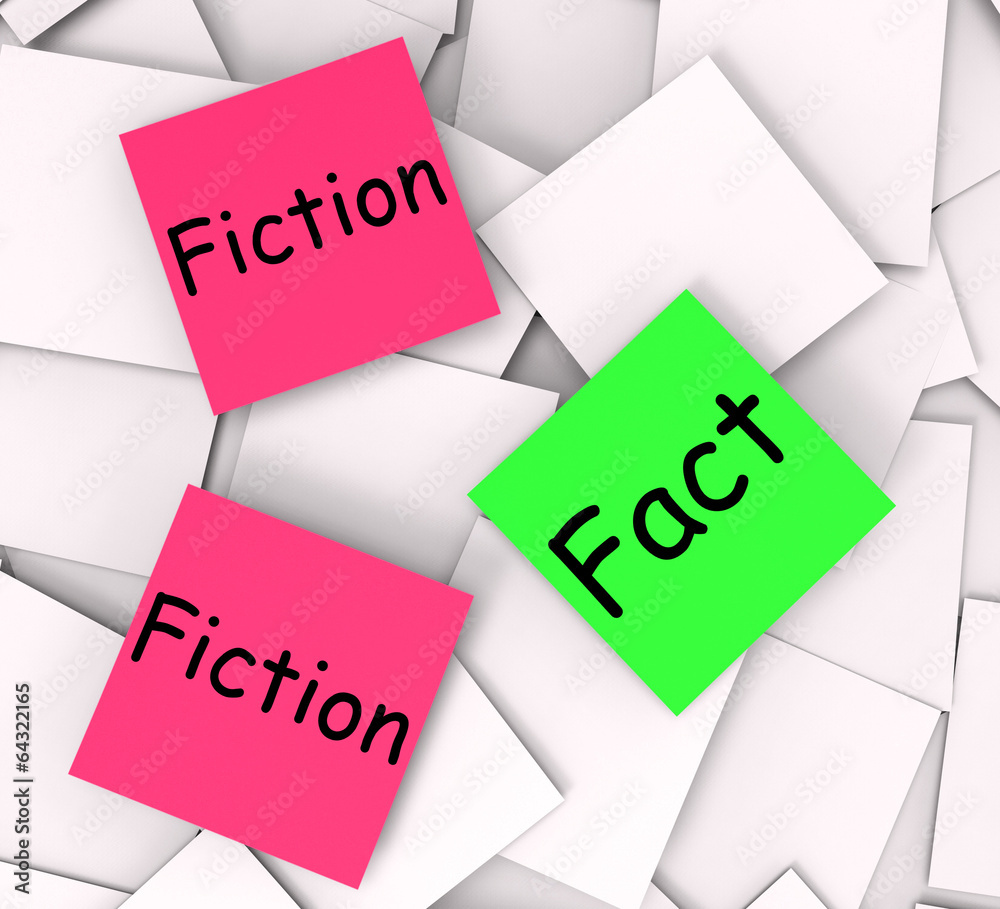 Fact Fiction Post-It Notes Mean Correct Or Falsehood Fact Fiction Post-It Notes Mean Correct Or Falsehood
