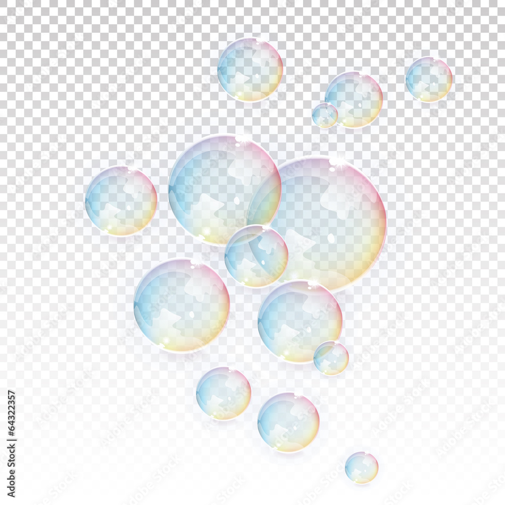 Transparent Vector Bubbles - obrazy, fototapety, plakaty 