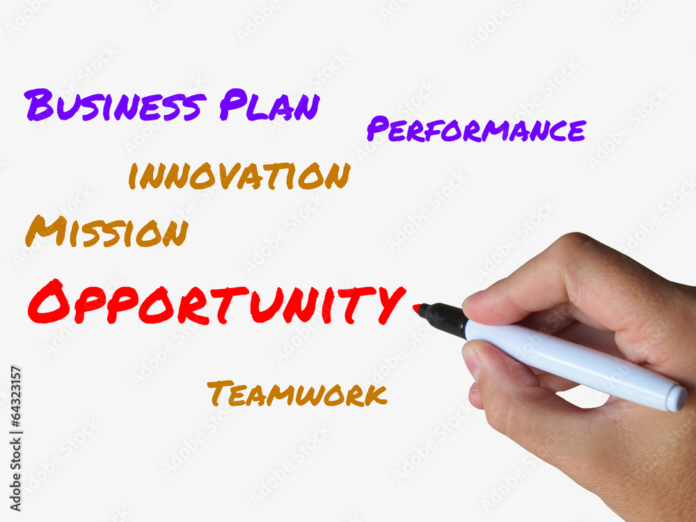 Opportunity on Whiteboard Represents Hope Chance Luck or Advanta Opportunity on Whiteboard Represents Hope Chance Luck or Advanta