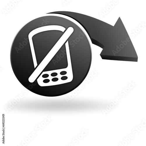 téléphone interdit sur symbole noir