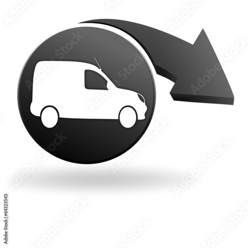 véhicule utilitaire sur symbole noir