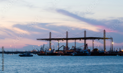 Port at dusk