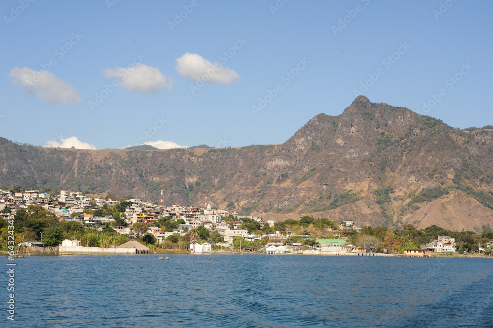 The village of San Pedro la laguna on lake Atitlan The village of San Pedro la laguna on lake Atitlan
