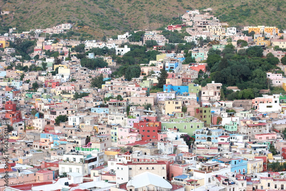 Colorful view of the city Guanajuato, Mexico.