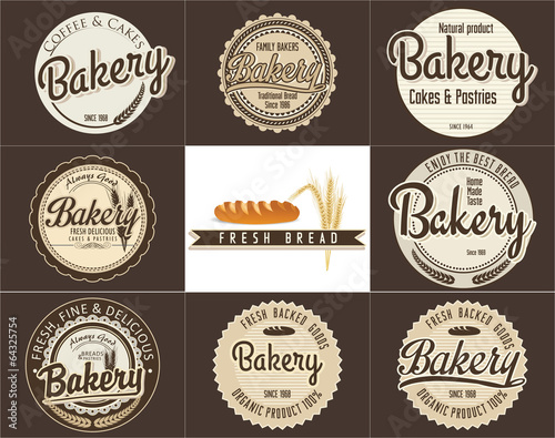 Bakery retro banner, set