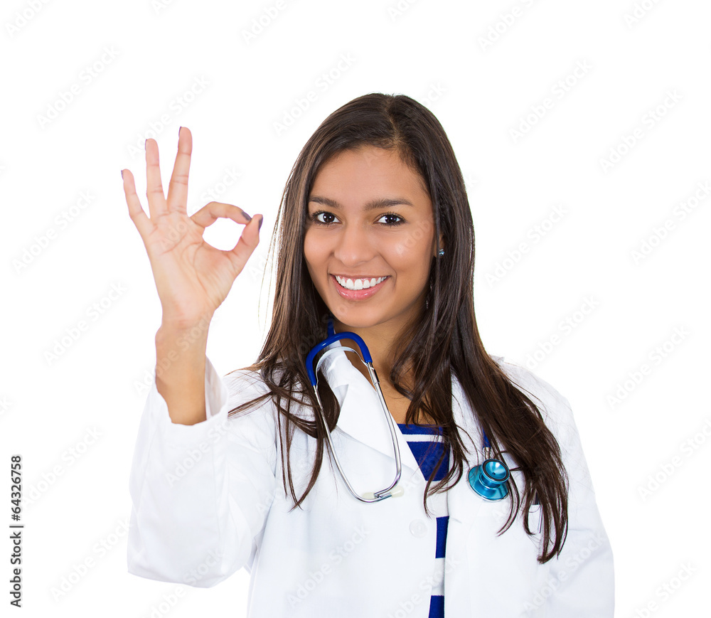 OK gesture. Excellence in healthcare. Happy doctor professional